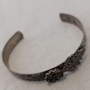 Vintage Silver-Tone Women's Filigree Cuff Bracelet